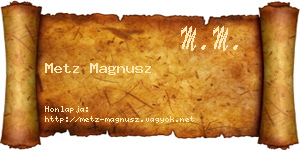 Metz Magnusz névjegykártya